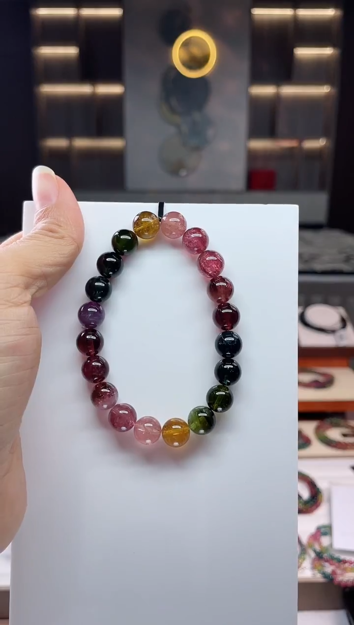 未镶嵌老矿碧玺单圈手串9mm+碧玺（多样性发一条）Q