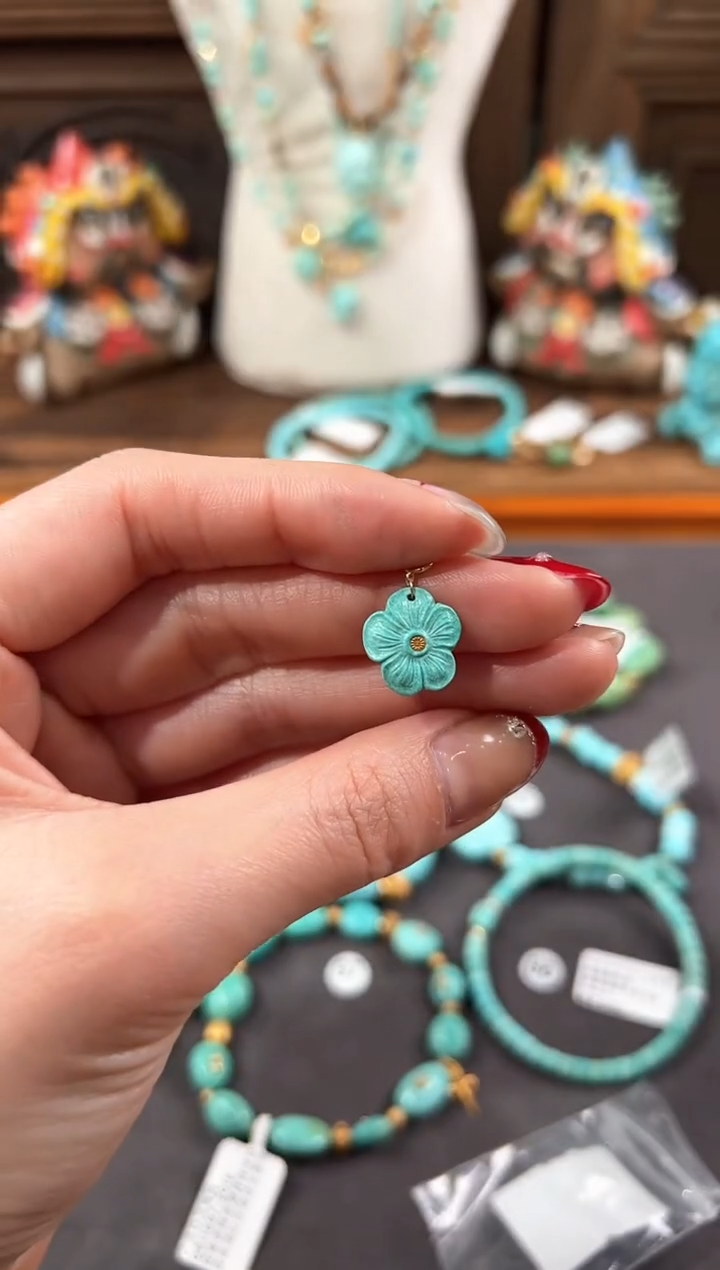 【闪购商品】绿松石提溜18K金镶嵌绿松石提溜