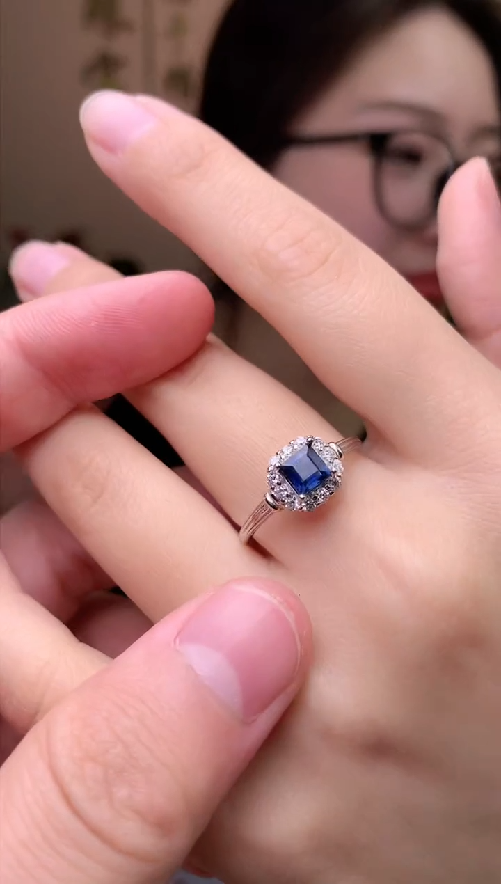 【闪购商品】蓝宝石戒指银S925镶嵌戒指