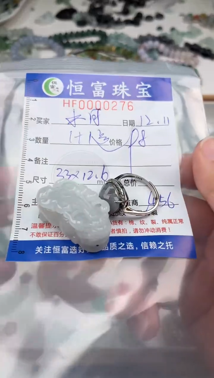 颈饰未镶嵌翡翠水**海翡翠挂件