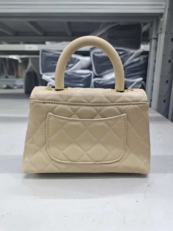 高定奢品 潮流打造真皮女士包潮流时尚百搭19cm 0498 奶茶色憨豆