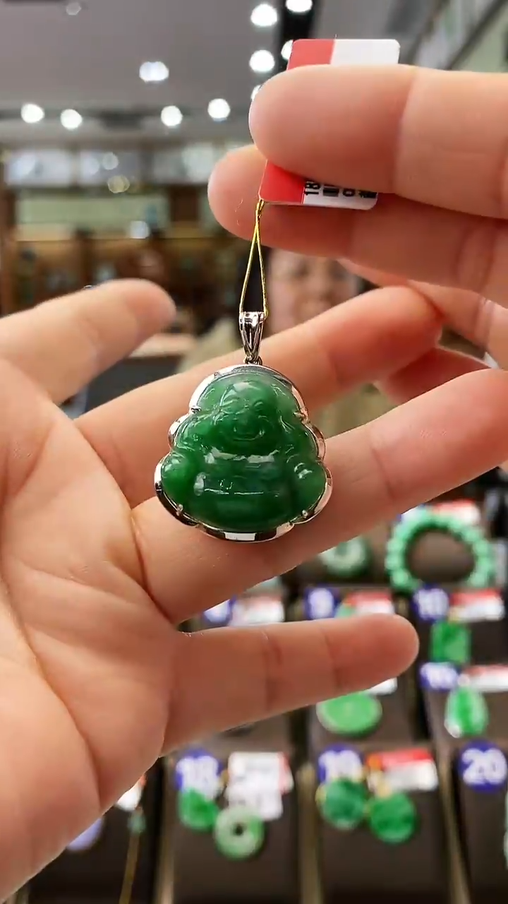【闪购商品】翡翠颈饰18K金镶嵌佛公
