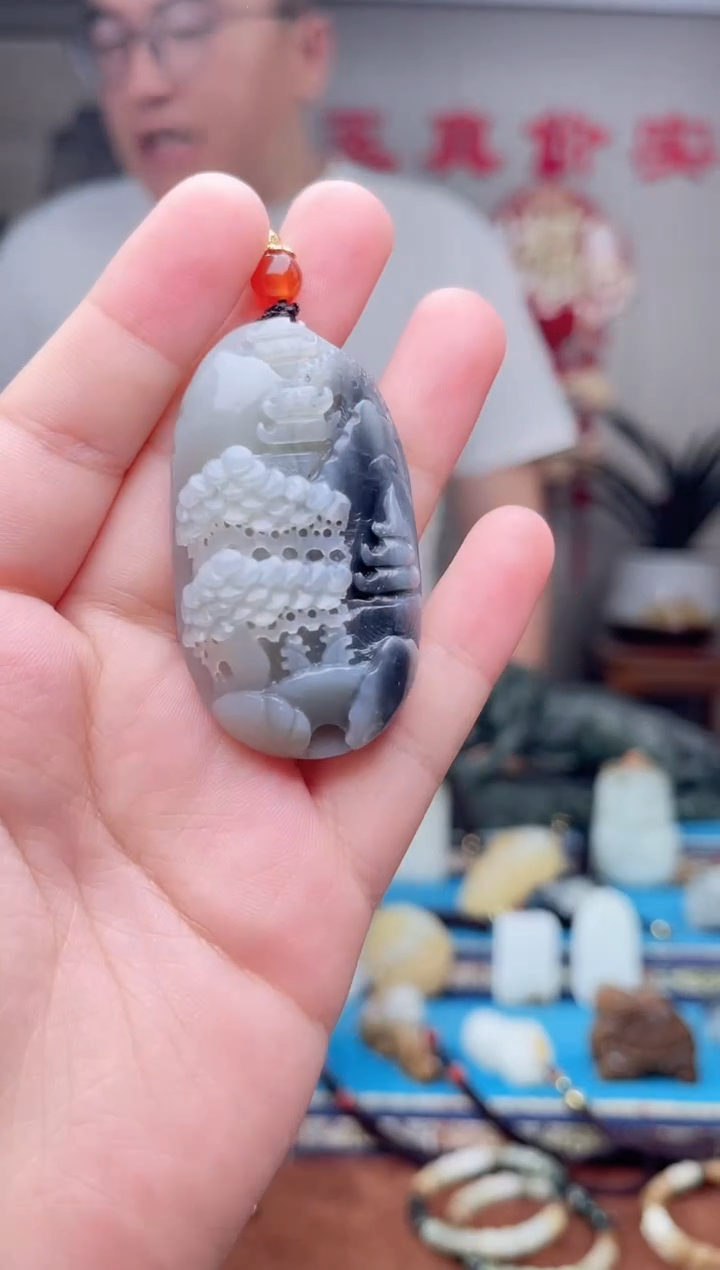 和田玉未镶嵌挂件1