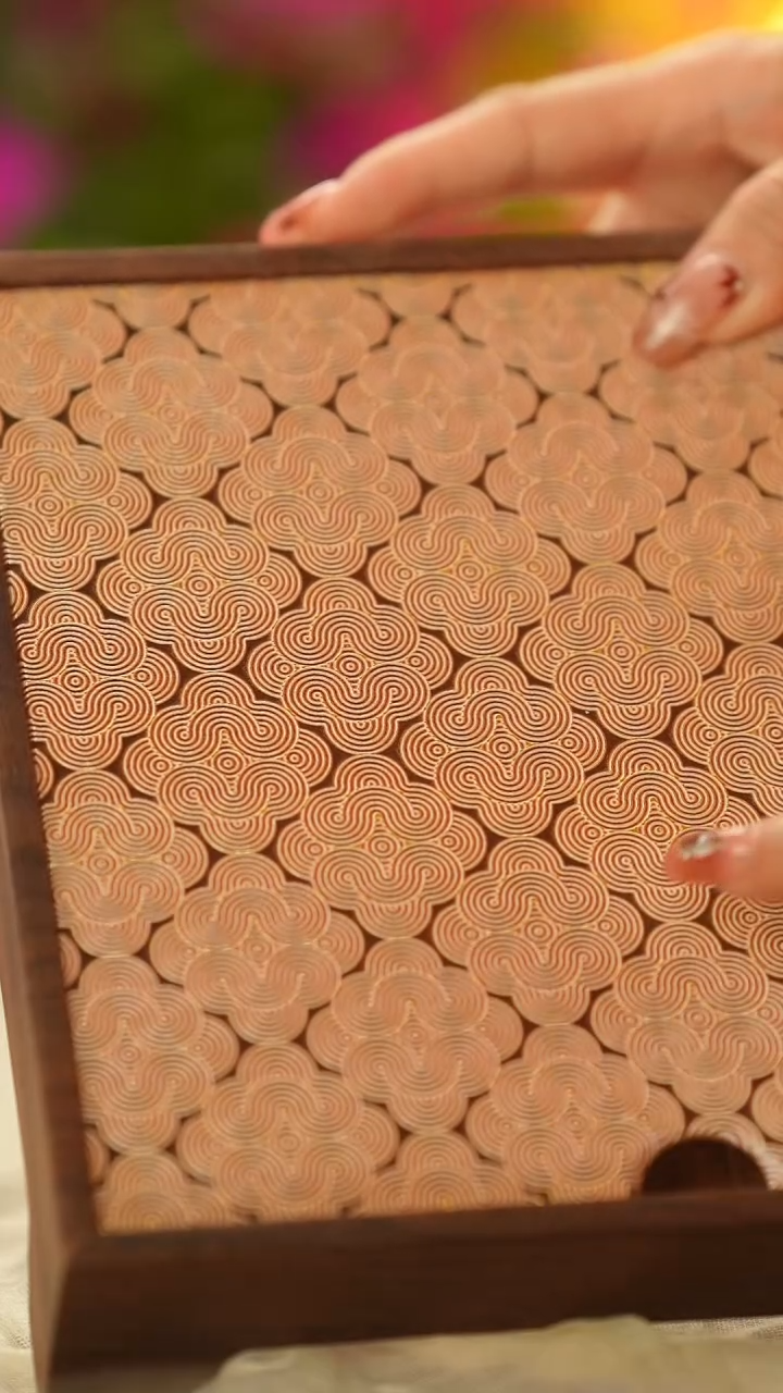 【闪购商品】壶承茶盘可蓄水手绘如意正方形小高足