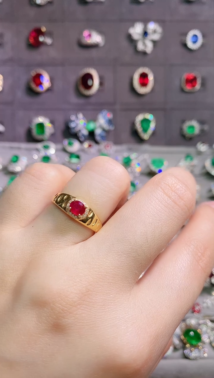 【闪购商品】红宝石18K金戒指18K金镶嵌--