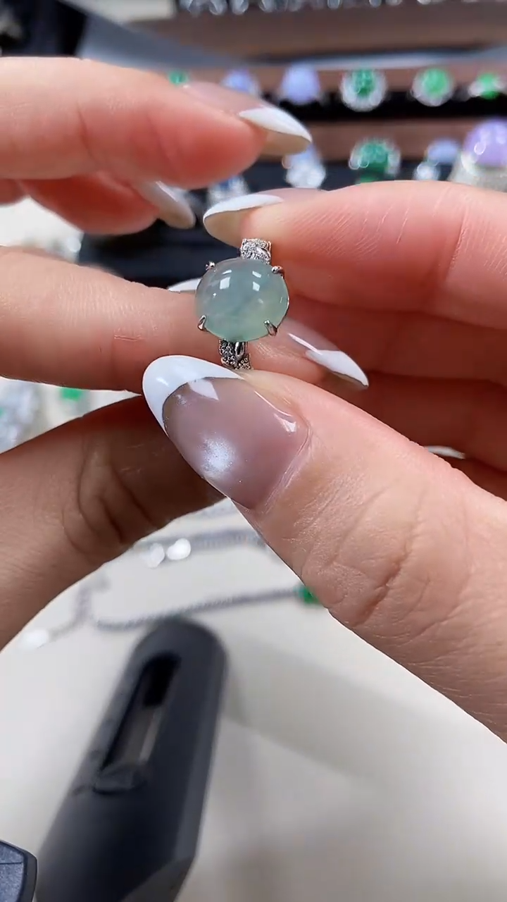 银S925镶嵌戒指翡翠4547