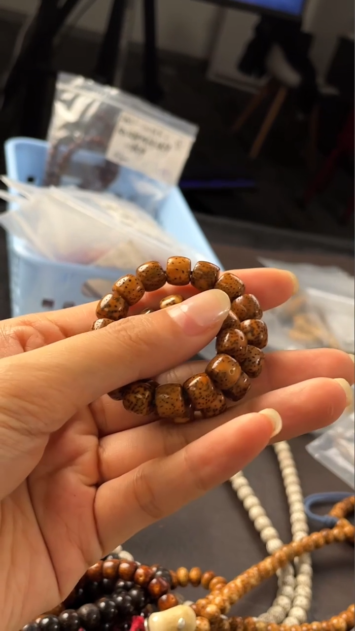 手串星月菩提精工级浅珀直切9*8手串