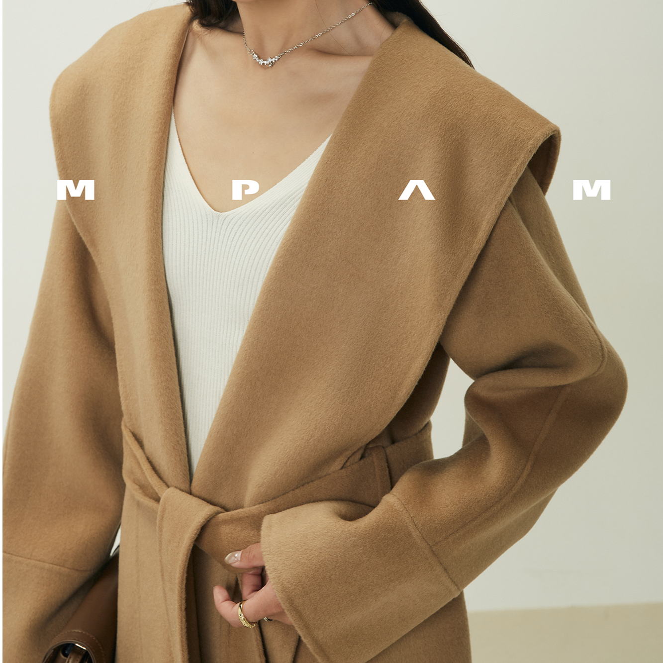 MPAM长款连帽宽松法式浴袍风大衣双面气质羊毛大衣女717