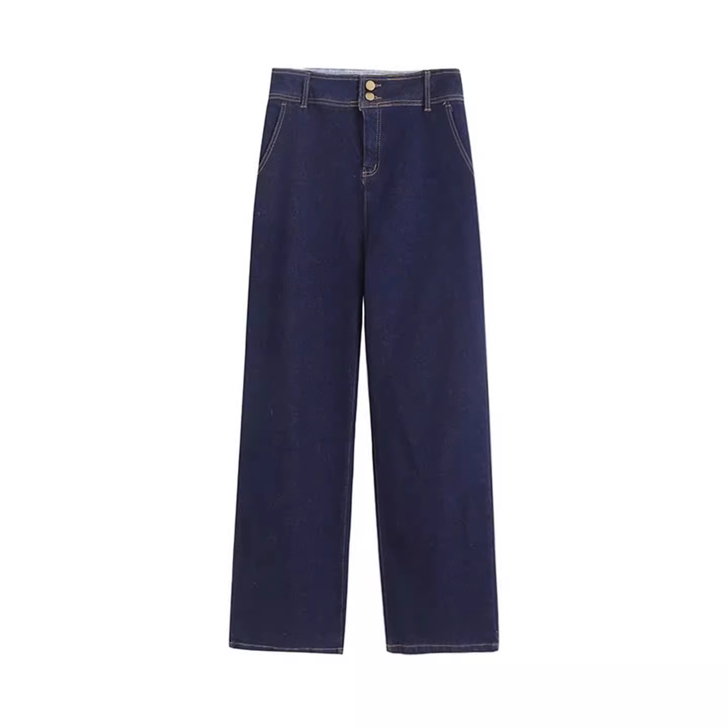 MM商场同款2025冬季新品时尚高腰显瘦磨毛加厚直筒牛仔裤女50101Q