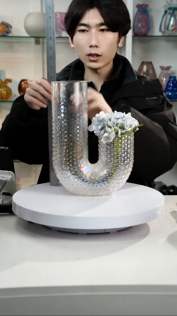 【闪购商品】琉璃高30轻奢琉璃花器微瑕福利