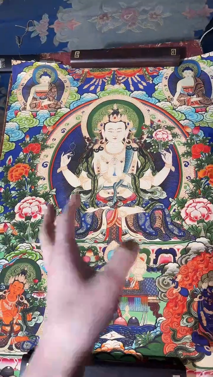 卷轴画龙妹的唐卡tk16