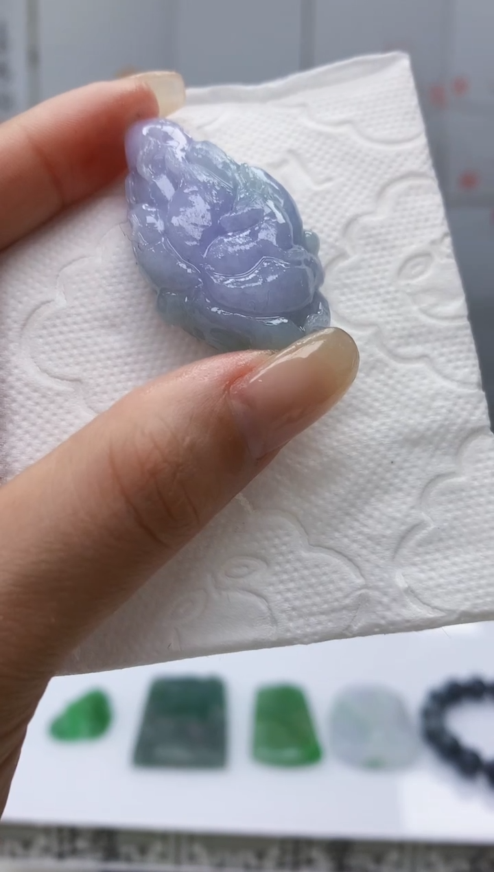 【闪购商品】定制翡翠未镶嵌3916lr毛货挂件36