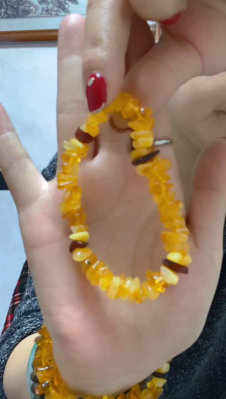 手链琥珀未镶嵌假一罚四
