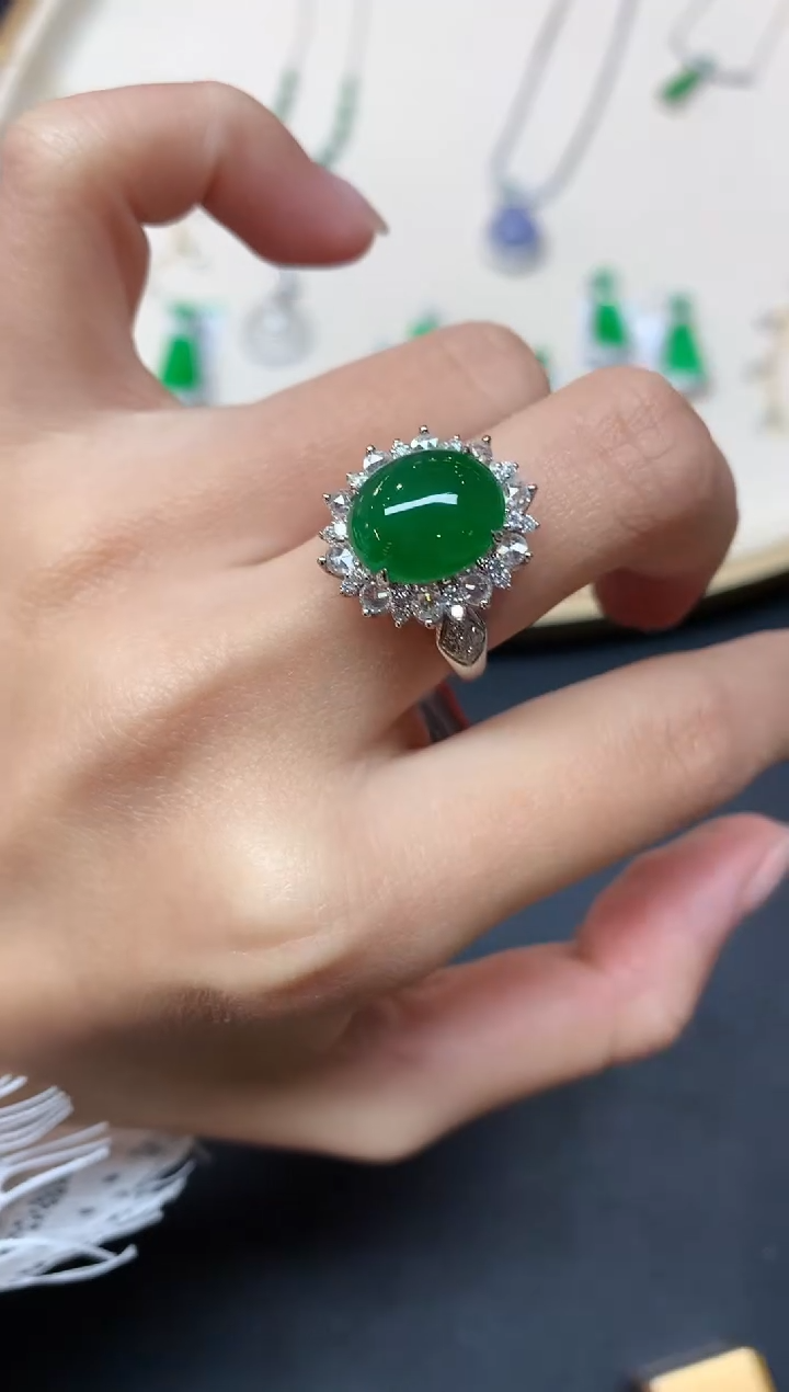 【闪购商品】翡翠戒指18K金镶嵌A67|29800