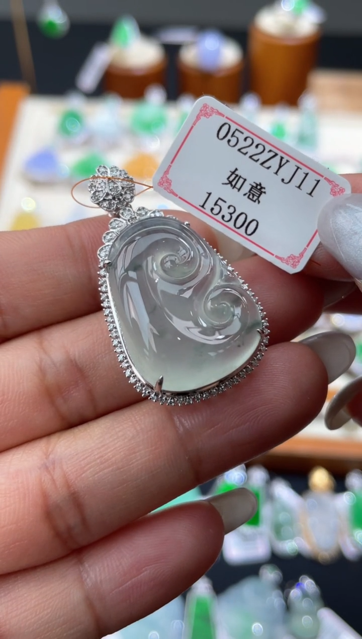 翡翠挂件18K金镶嵌0522ZYJ11