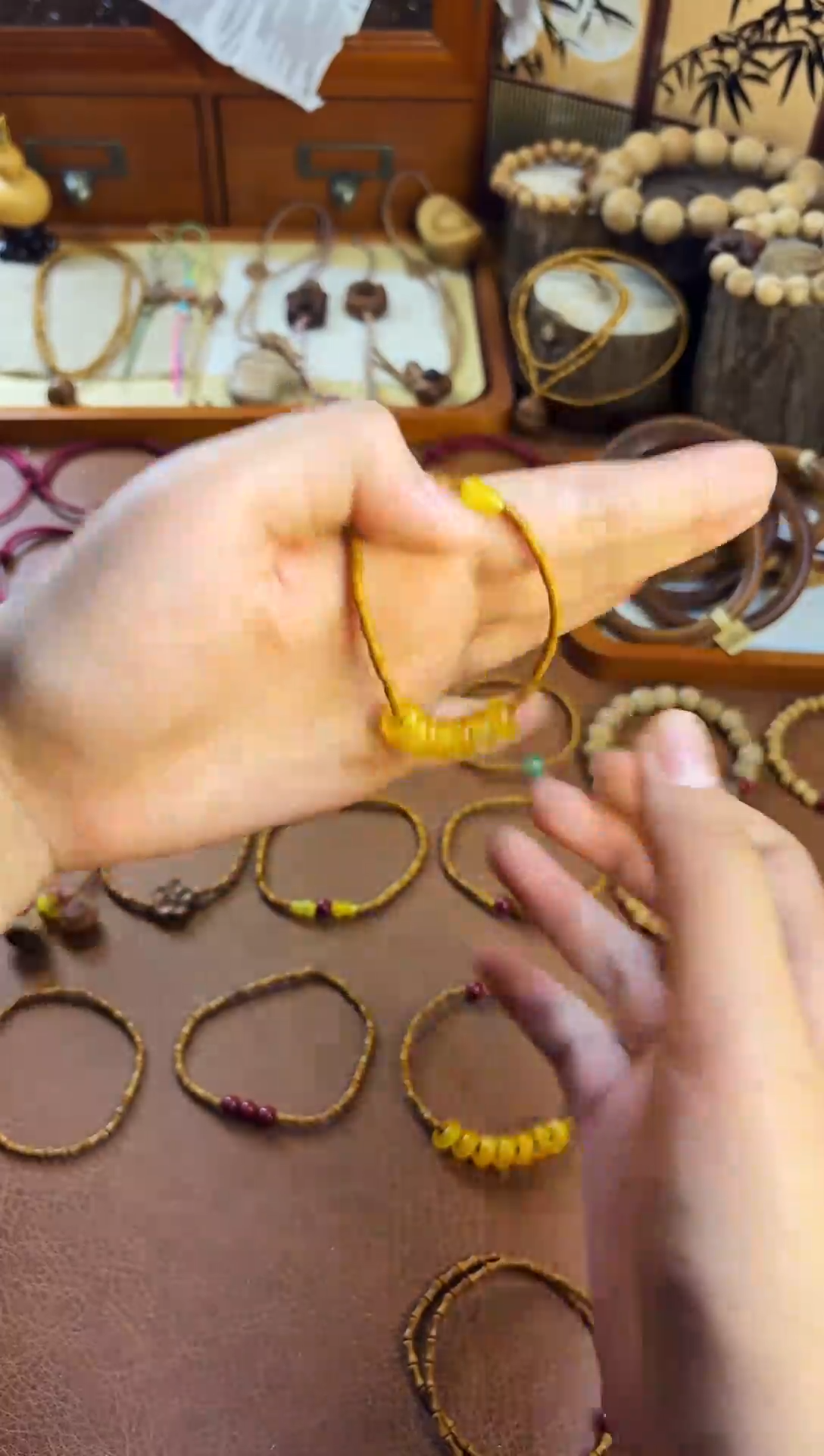 手串桃核单圈竹节七宝福禄