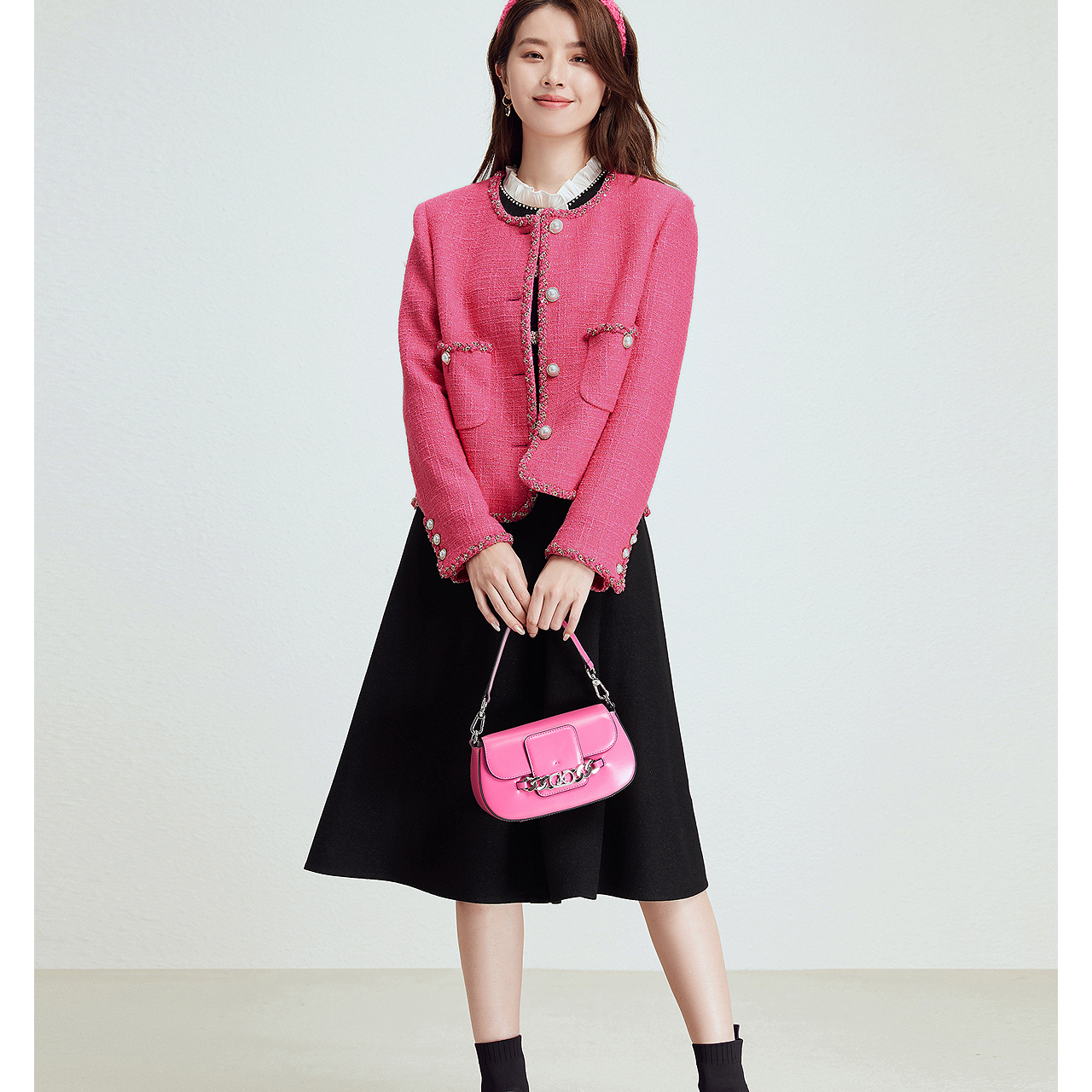 【羊羊专属】珂莱蒂尔商场同款秋法式优雅气质复古香风短外套