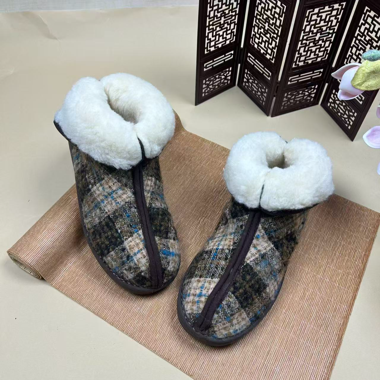 格绒-两片棉靴  2025秋新中式千层底布鞋百搭舒适手工布鞋