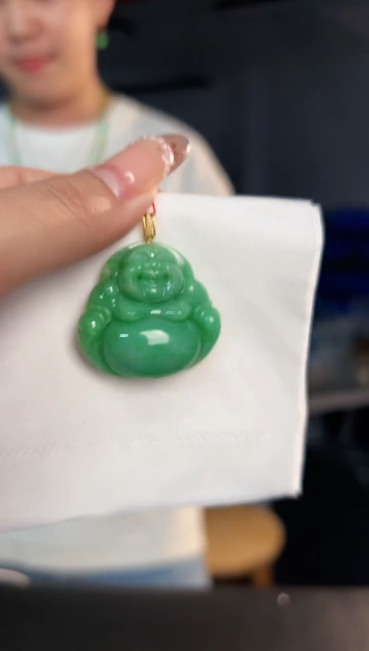 【闪购商品】翡翠颈饰18K金镶嵌缅料A货/支持复检/一件