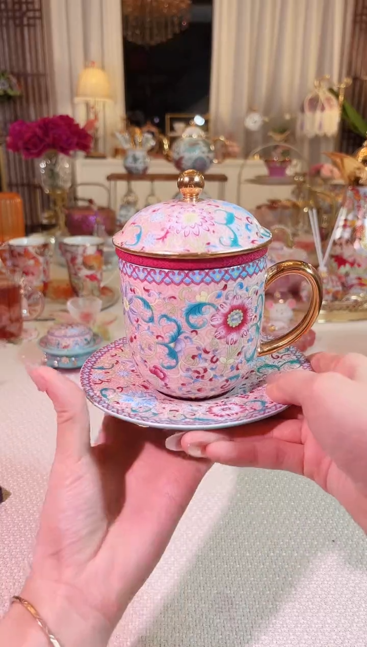 【闪购商品】瓷花开盛世-办公杯