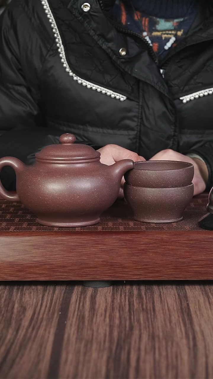 【闪购商品】紫砂茶壶xll 天青粗砂 大掇只 一壶两杯