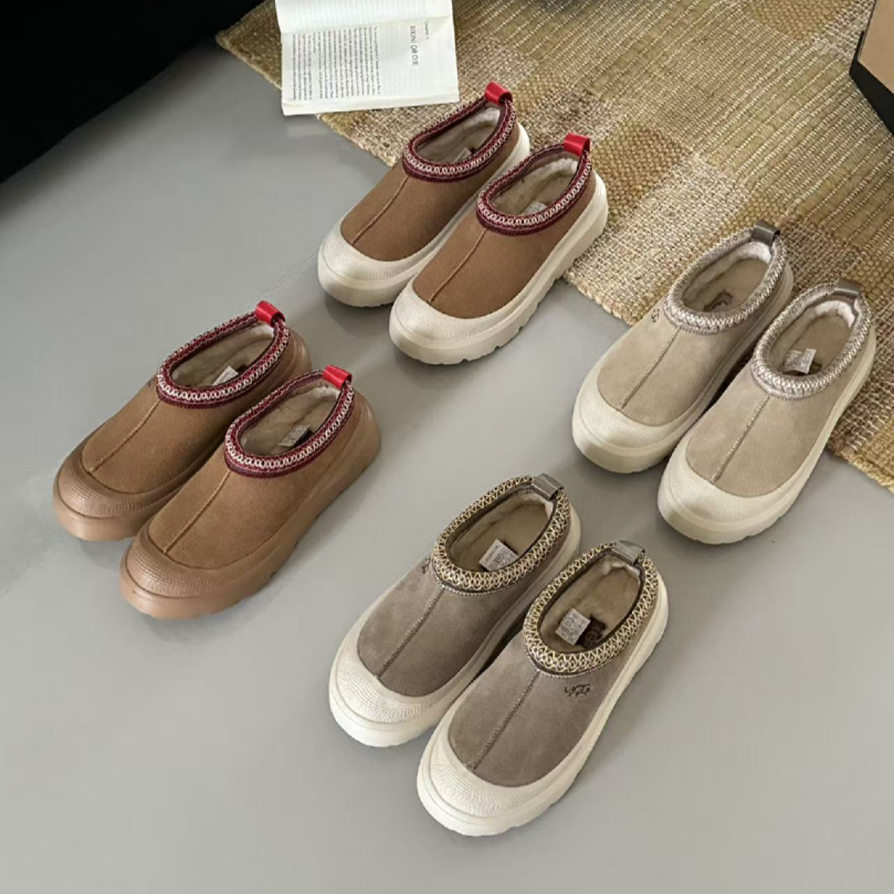 uu同款民族风王一博同款牛皮真毛男鞋时尚一脚蹬雪地靴