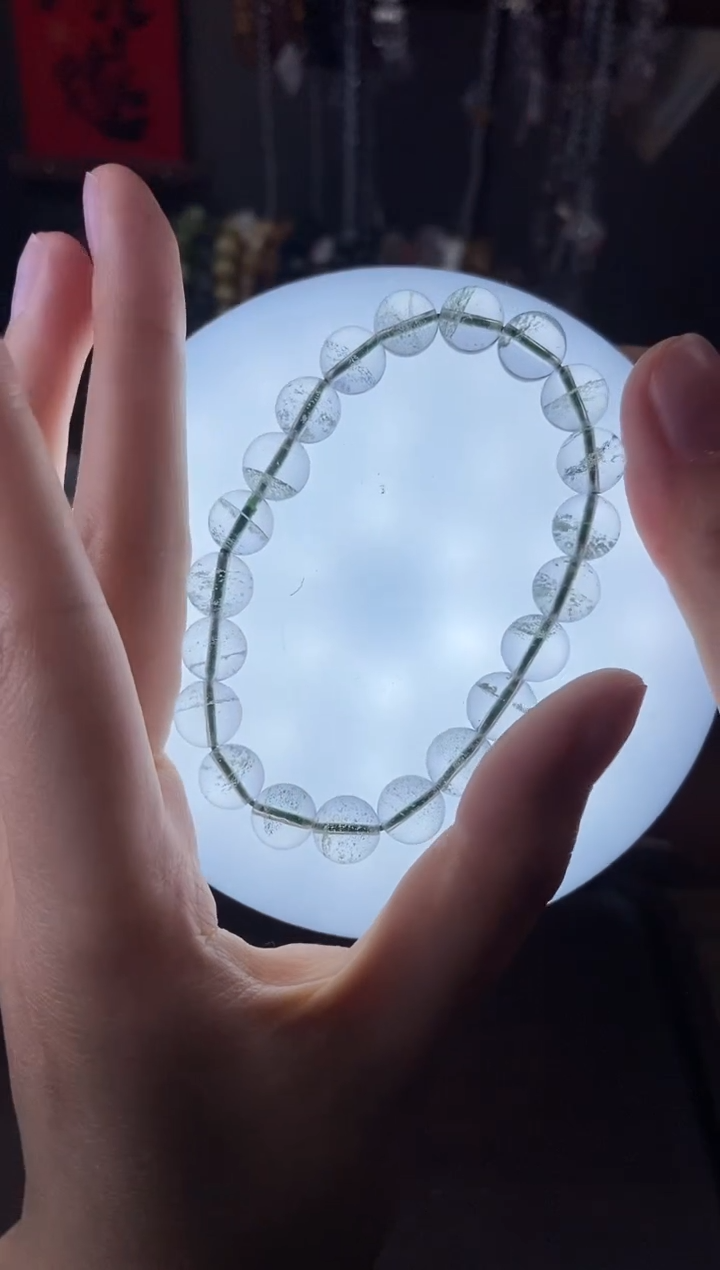 水晶手链未镶嵌绿幽灵9mm