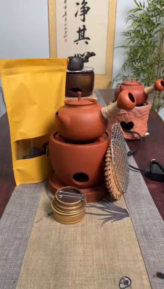 【闪购商品】圆口炉＋苹果壶＋铜酒精灯7件套