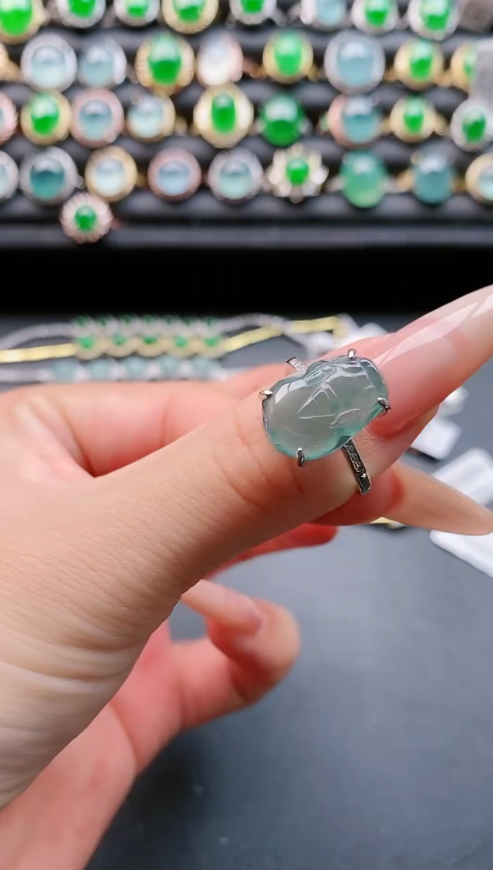【闪购商品】翡翠戒指银S925镶嵌1111111