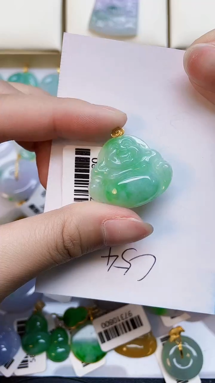 翡翠18K金镶嵌颈饰00000000000