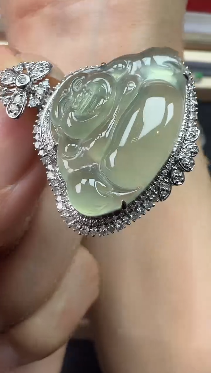 【闪购商品】翡翠吊坠(不含链)18K金镶嵌勿拍