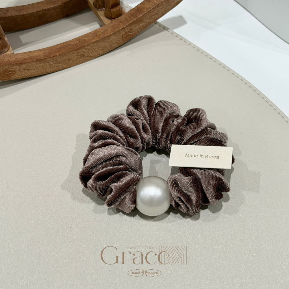 「欧尼系列-灰粉珠珠」韩国25秋冬百搭发绳发圈肠圈丸子头