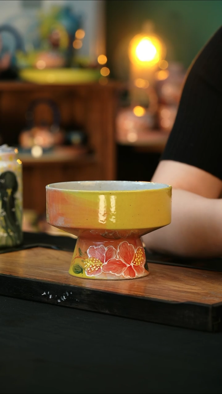 杯手绘心瓷陶瓷浮力