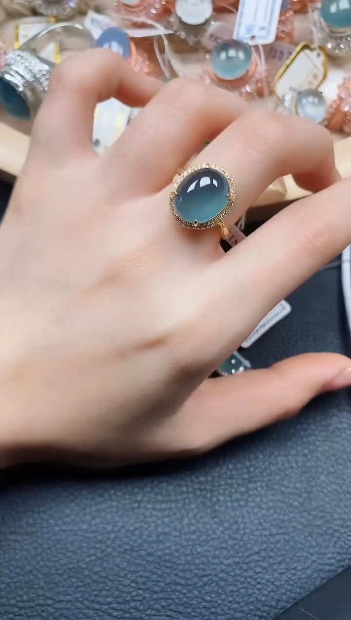 【闪购商品】翡翠戒指银S925镶嵌翡翠