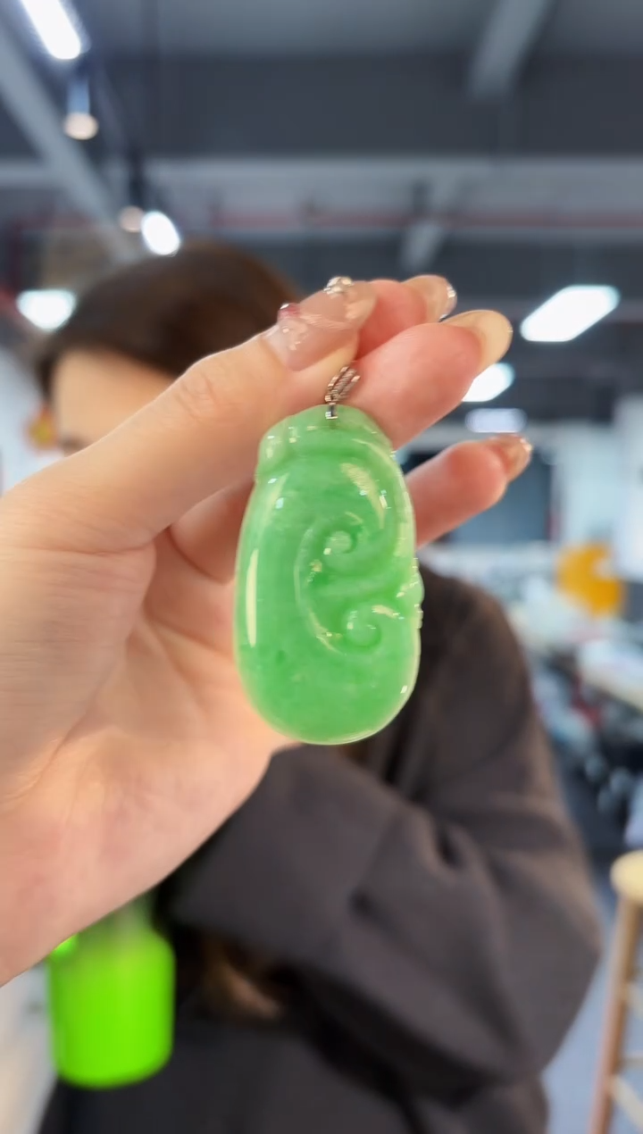 【闪购商品】翡翠颈饰18K金镶嵌缅料A货/支持复检/一件