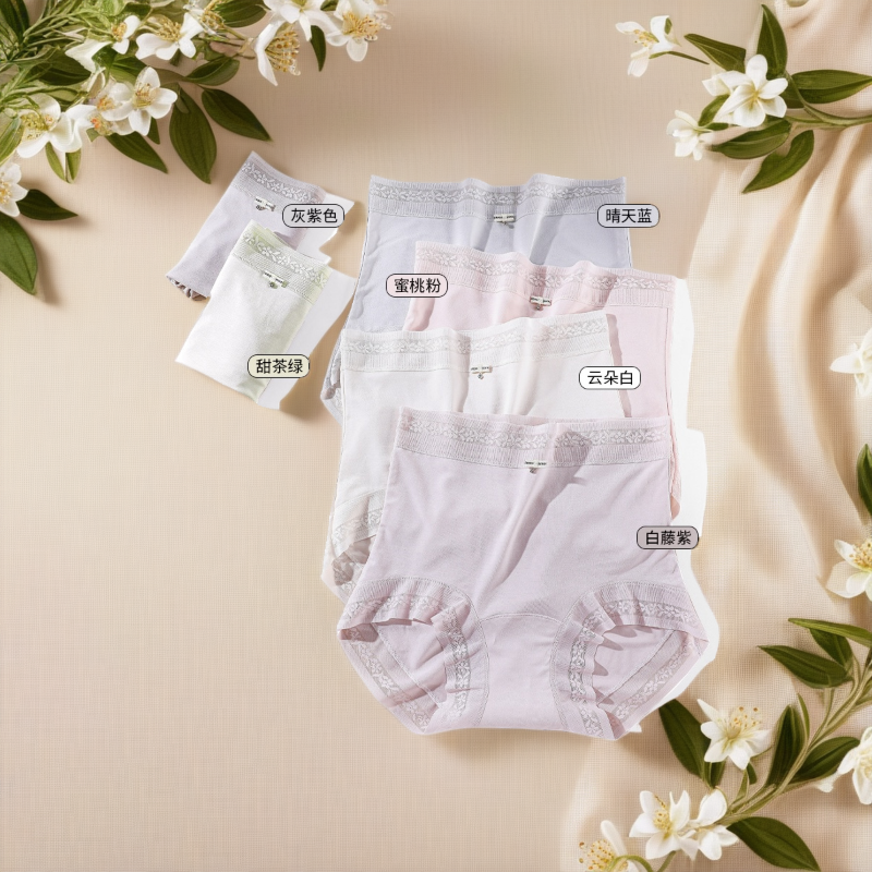 少女冰丝无痕内裤高腰大码聚乳酸抑菌安全易洗舒适面膜内裤女士
