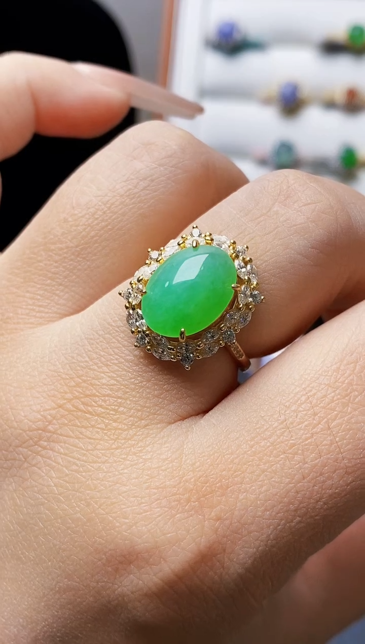 银S925镶嵌戒指翡翠1572