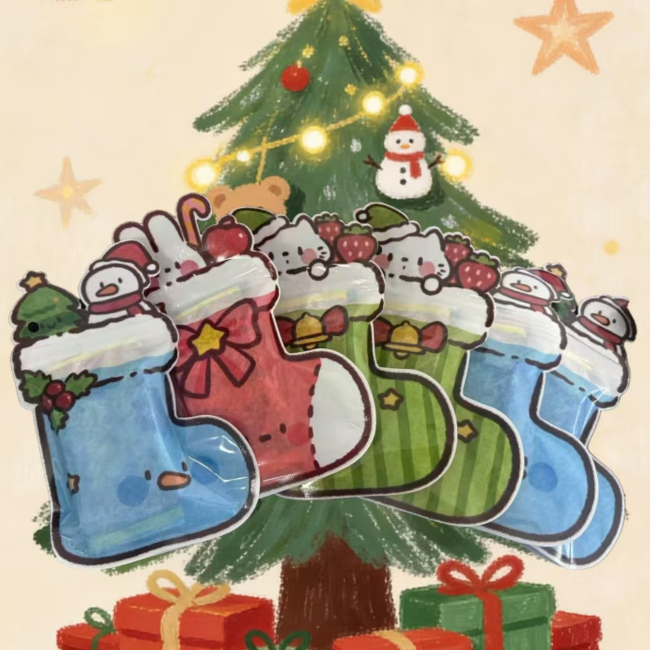 【代拆】新叶喵喵圣诞福袋 盲盒卡牌补充包