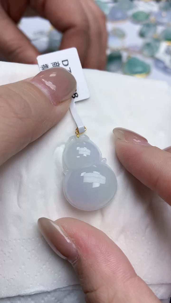 【闪购商品】翡翠颈饰18K金镶嵌天然缅甸翡翠A货