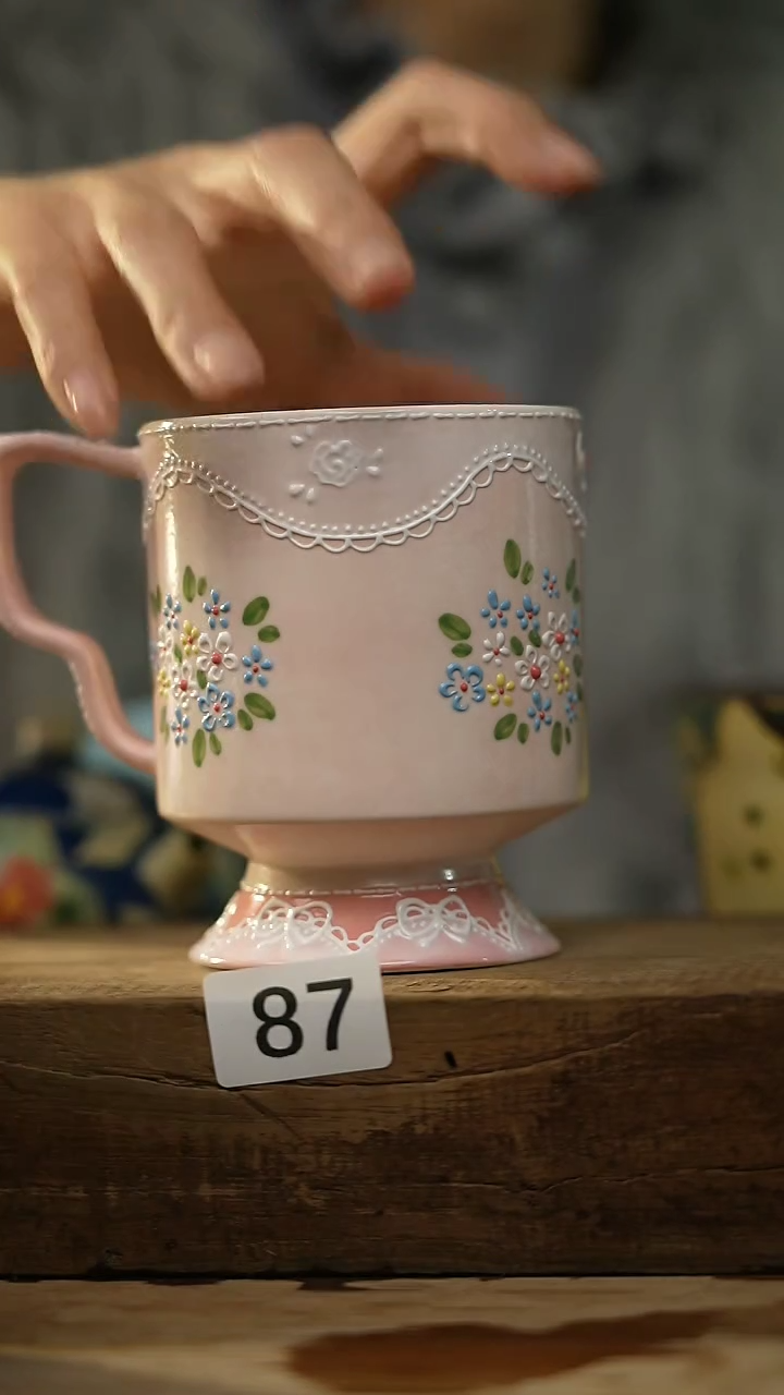 【闪购商品】瓷片新品！设计师款手绘/咖啡杯 喜喜