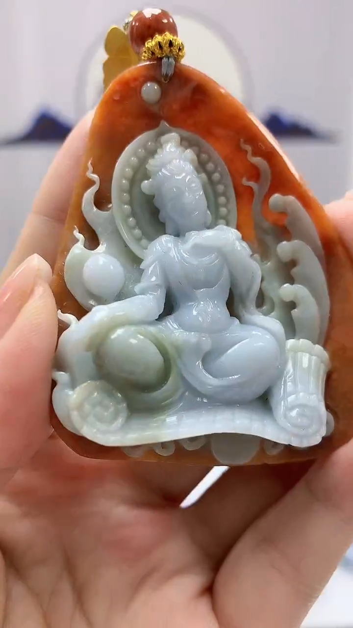 【闪购商品】定制翡翠未镶嵌5152ms-毛货挂件赠珠链164