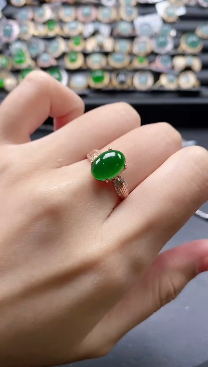 【闪购商品】翡翠戒指银S925镶嵌51511