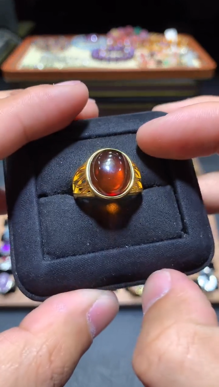 【闪购商品】琥珀戒指未镶嵌L78【所见即所得】