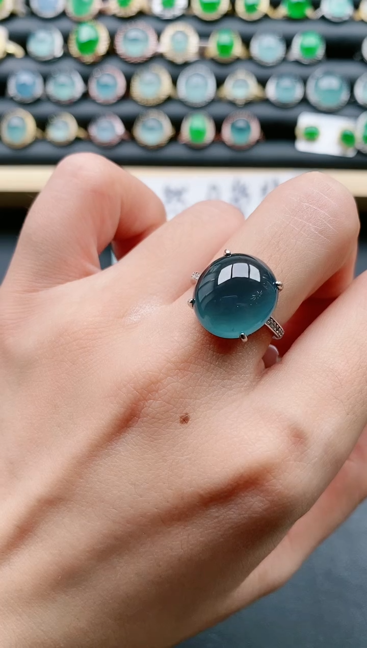 【闪购商品】翡翠戒指银S925镶嵌111111