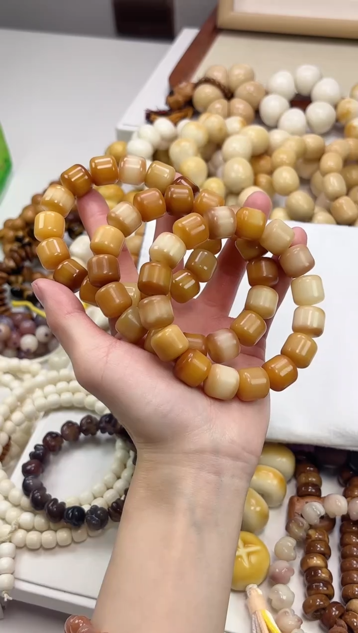 手串菩提根/象牙果r05紫美人干磨桶珠13*14mm手串