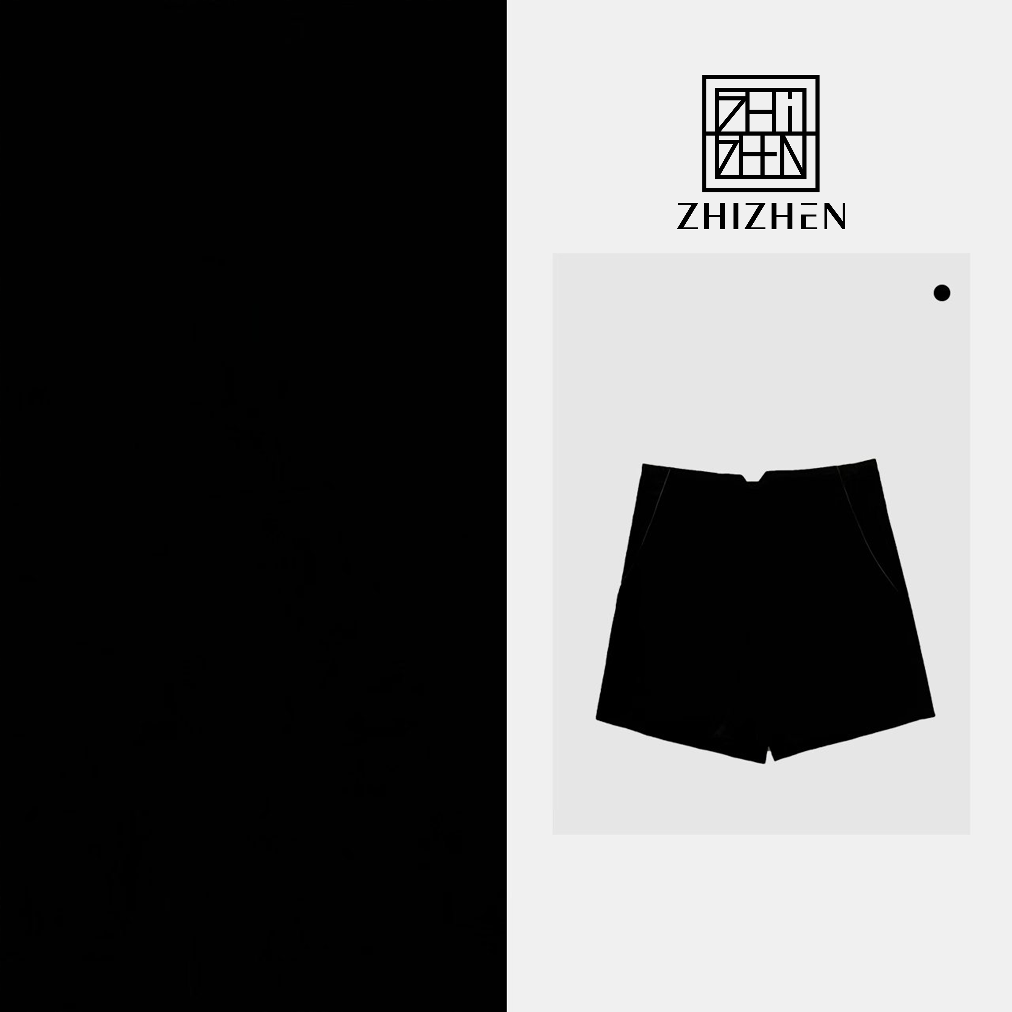 秋季新款气质百搭黑色丝绒短裤【25AWZX09270100】