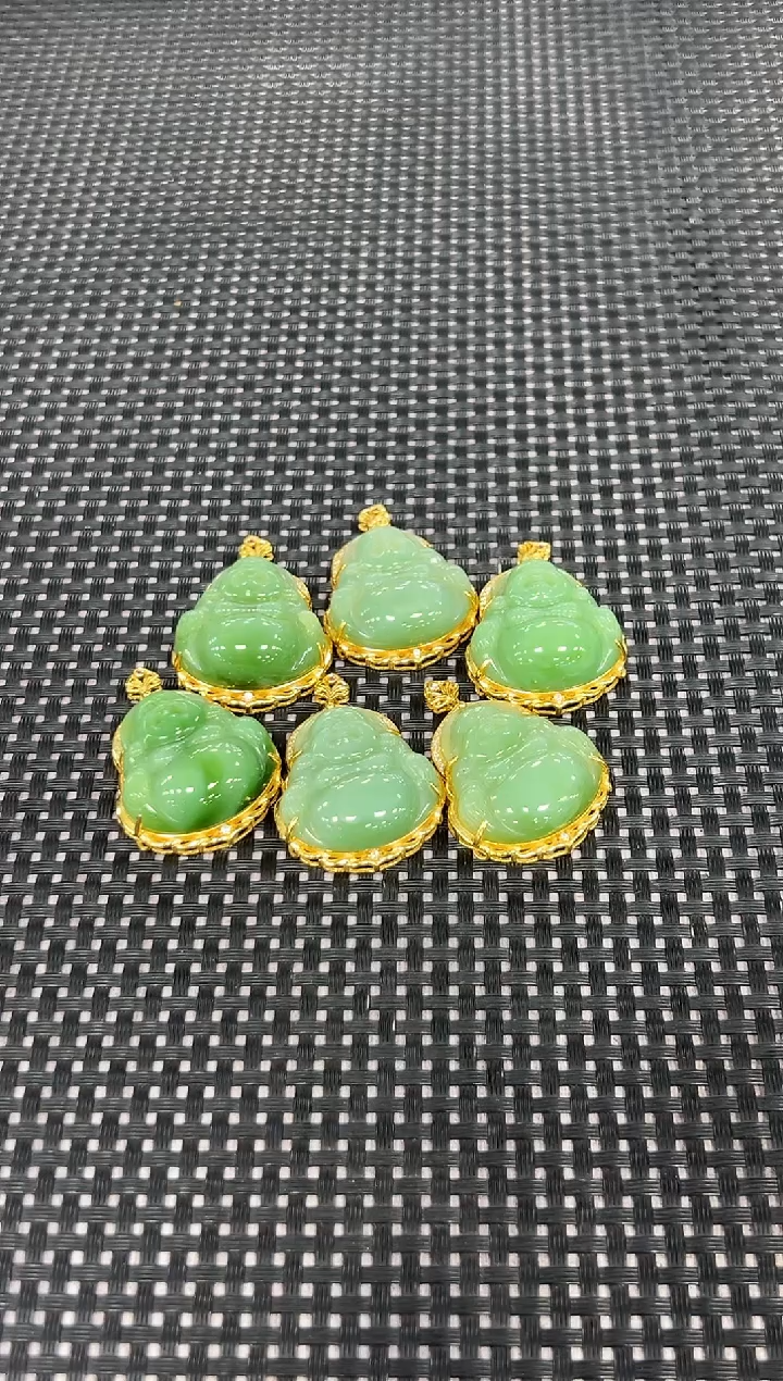 和田玉18K金镶嵌颈饰（多样性发一件）