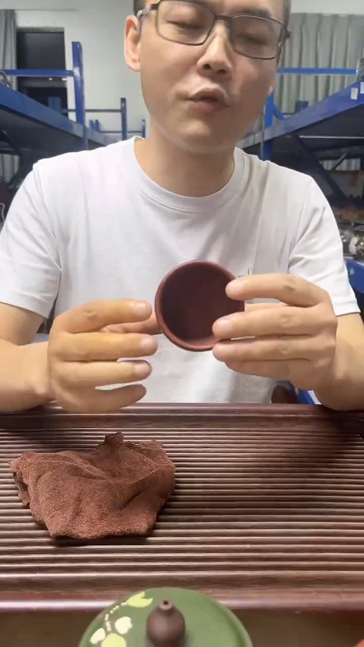 宜兴原矿紫砂大红袍口杯