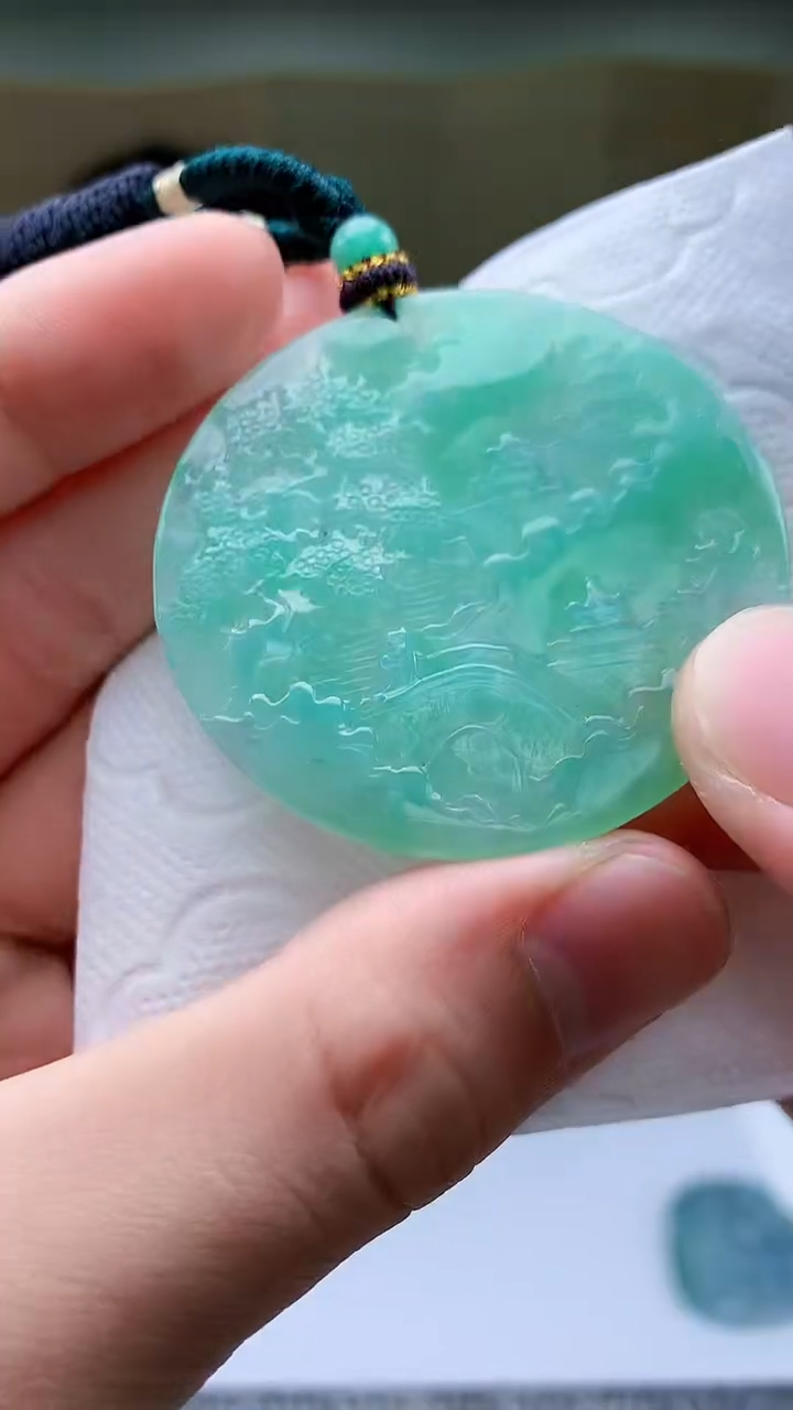 【闪购商品】定制翡翠未镶嵌4829bb-毛货挂件49