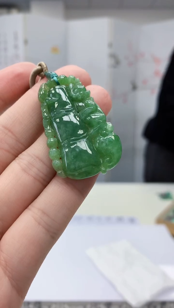 【闪购商品】定制翡翠未镶嵌4852bb-毛货挂件34